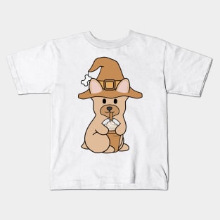 Pumpkin Spice French Bulldog Cream Kids T-Shirt